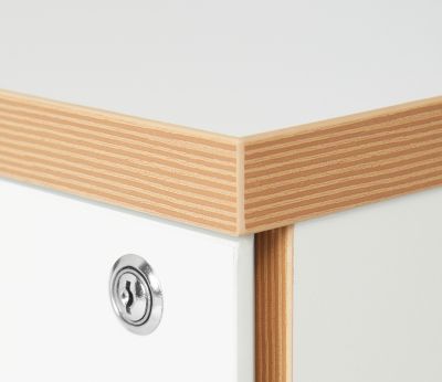 Caisson de bureau à roulettes Zo | 3 tiroirs | HxLxP 585 x 405 x 500 mm | Blanc multiplis | Novigami